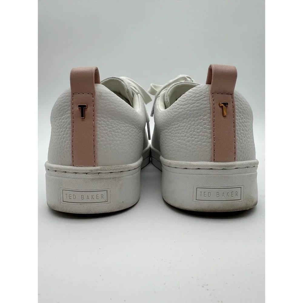 Ted Baker White Leather Sneakers Men's US 8 Casual‎ Lace Up Shoes